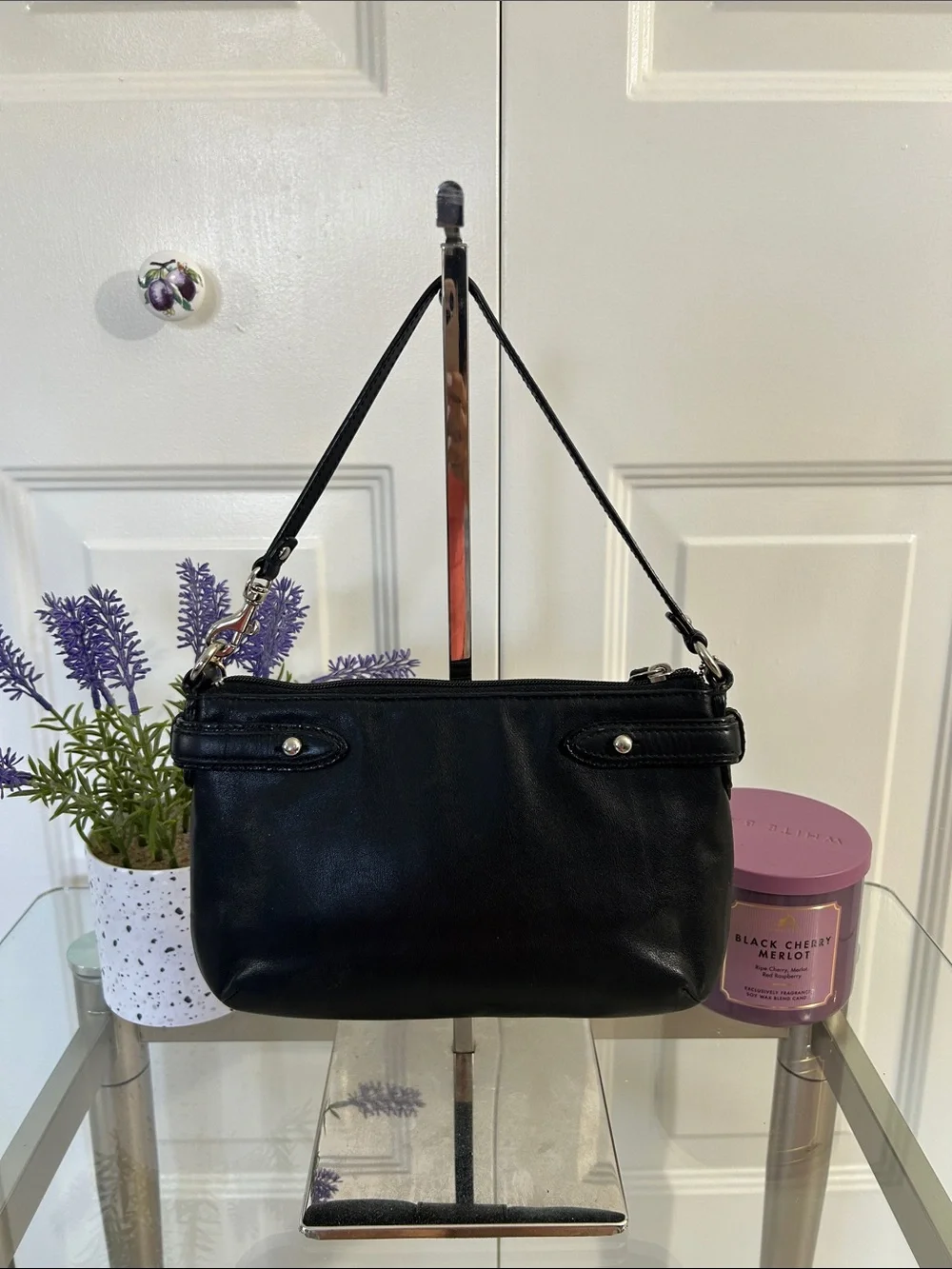 Coach Vintage Black Mini Bag with Silver Accents